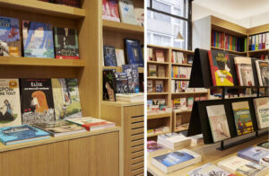 Vue intérieure de la librairie papeterie Le Coquelicot